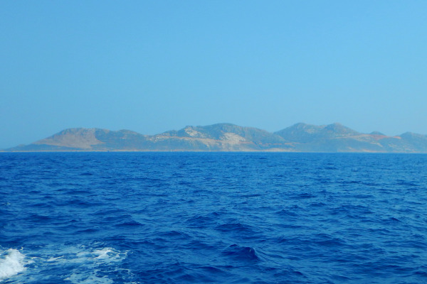 Μια εικόνα που δείχνει το μικρό νησί Ρο δυτικά του Καστελόριζου.